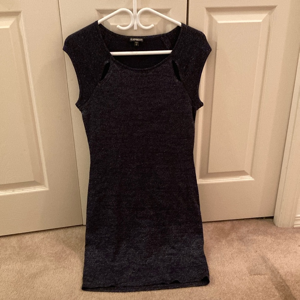 Sparkly Dark Blue Mini Dress